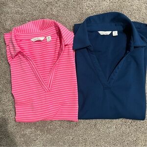2 Lady Hagen Essentials Womens Golf Tops Short Sleeve Polo Top Medium Pickleball